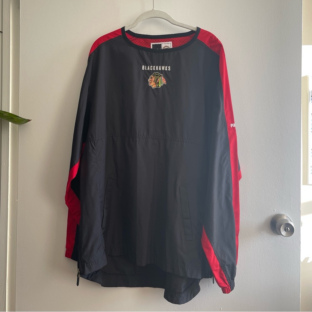 Chicago Blackhawks Puma Windbreaker, Black / Red windbreaker
